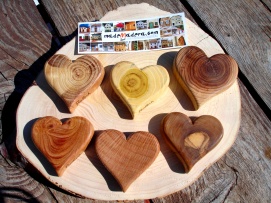 corazones distintas maderas